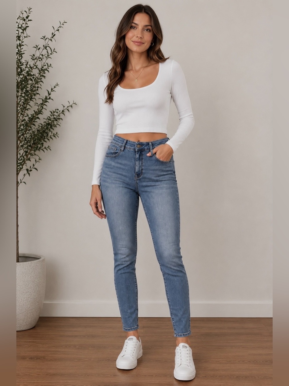 Curve Appeal Concealed Comfort High Rise Skinny Jeans Stretch Denim 6/28 BNWT